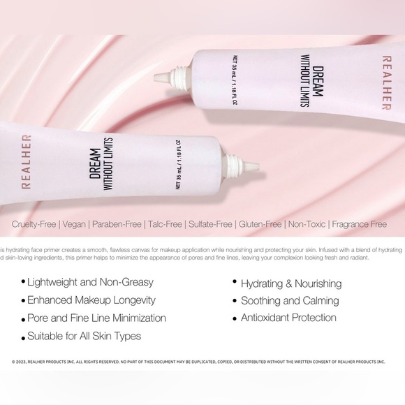 RealHer Dream Without Limits Ceramide Primer | NEW | BNIB | Full Size | Pink - Picture 9 of 16
